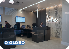 imagem da capa de uma matéria no jornal O Globo sobre a WeCambio